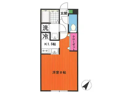 ラズベリーハウス(1K/2階)の間取り写真