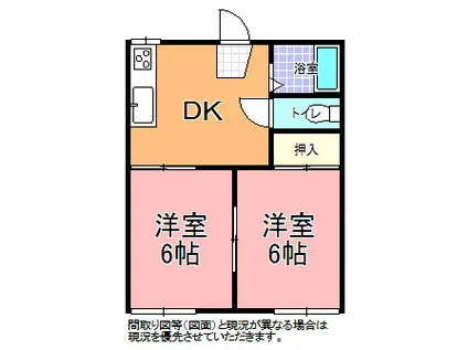 坂場ハイツ(2DK/2階)の間取り写真