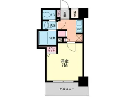 パシフィックレジデンス神戸八幡通(1K/8階)の間取り写真