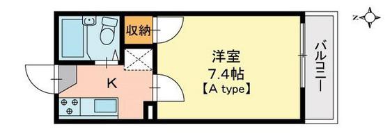 コート伊島(1K/1階)の間取り写真