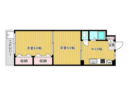 伸健マンション(2K/3階)の間取り写真