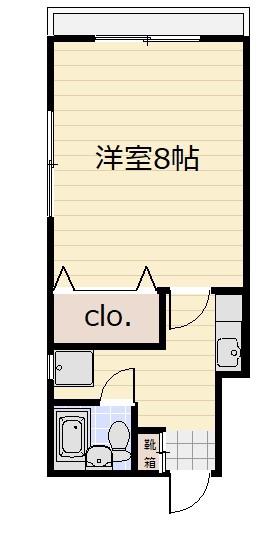 秀和ハイツ(1K/1階)の間取り写真