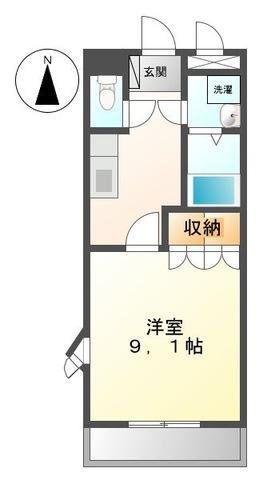 ワンダーハウス B(1K/1階)の間取り写真