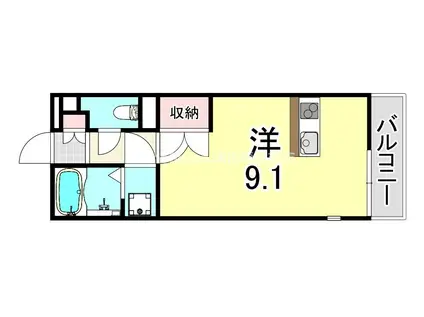 ミランダ浪華V(ワンルーム/1階)の間取り写真