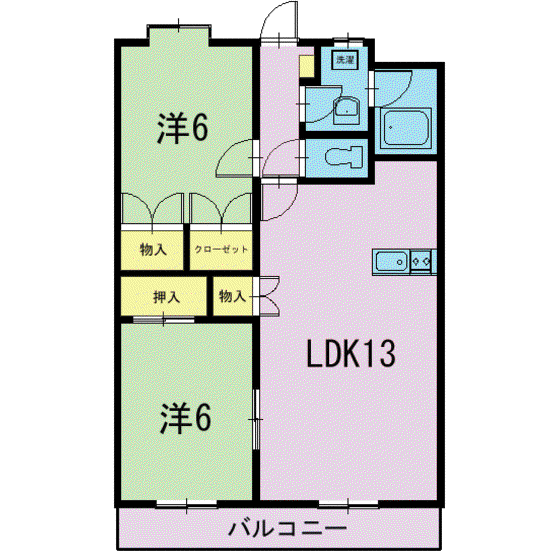 コート・パストラル(2LDK/1階)の間取り写真