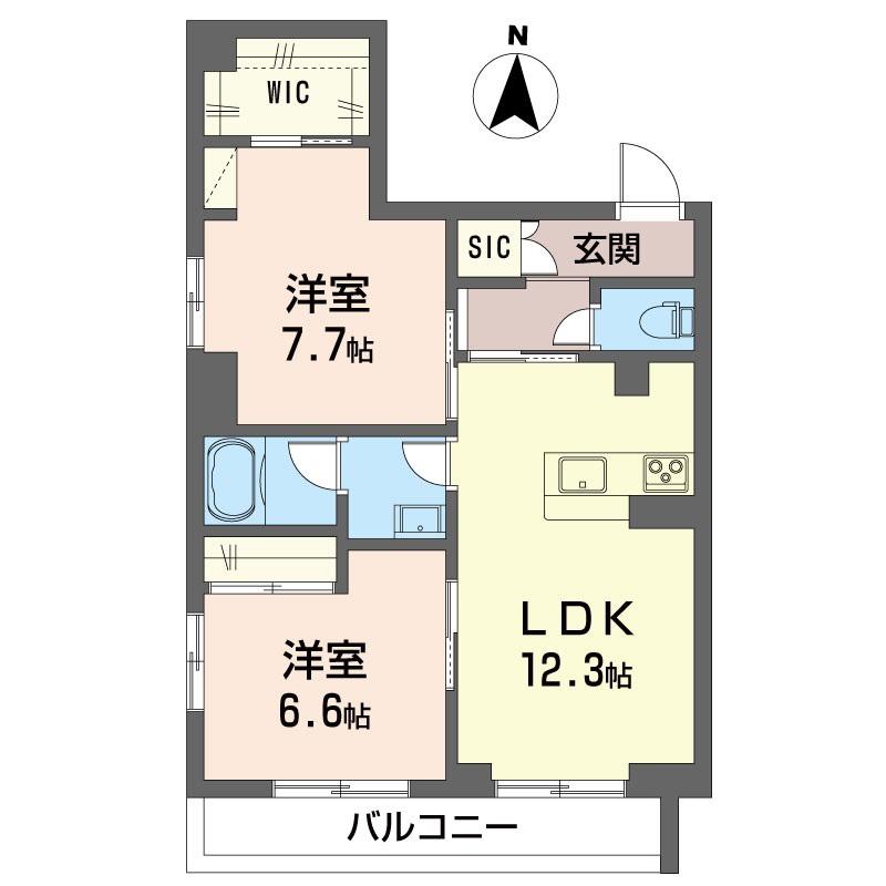 フォレ自由が丘(2LDK/2階)の間取り写真