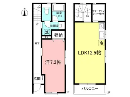ルーケイノウエ(1LDK/1階)の間取り写真