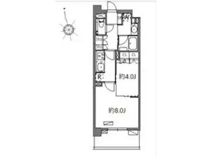 オーブレジデンス神南(1LDK/8階)の間取り写真