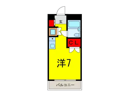 ホワイトシティ(ワンルーム/4階)の間取り写真