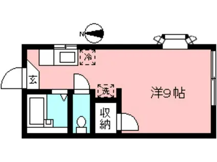 ドミトリー久地(ワンルーム/1階)の間取り写真