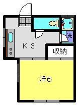 桜荘(2DK/2階)の間取り写真
