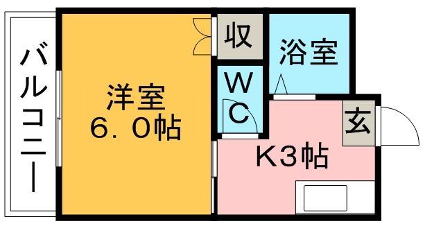 コーポアセッツ38(ワンルーム/2階)の間取り写真