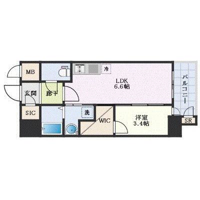 エステムコート名古屋新栄IVネスト(1DK/10階)の間取り写真