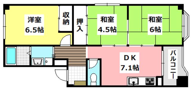 コーポスカイラーク(3DK/3階)の間取り写真