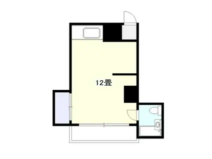 仙台市地下鉄南北線 勾当台公園駅 徒歩9分 5階建 築51年(ワンルーム/2階)の間取り写真