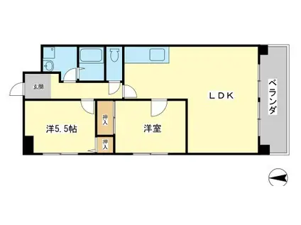 ハイツマエダII(2LDK/3階)の間取り写真