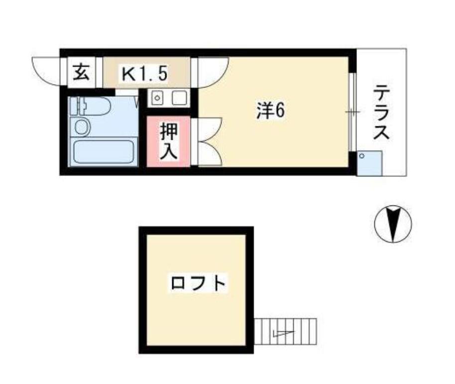 クラウン六番町(1K/1階)の間取り写真