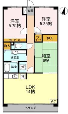 シルトクレーテ青山(3LDK/5階)の間取り写真