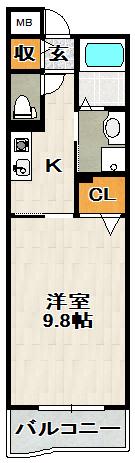 アドラブール(1K/3階)の間取り写真