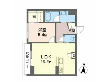 MONT BONHEUR(1LDK/2階)の間取り写真