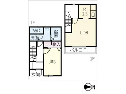 リーブルファイン成岩東町(1LDK/1階)の間取り写真