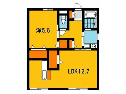 日光ハイツ D(1LDK/1階)の間取り写真