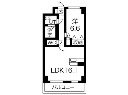 S-FORT宇都宮南大通(1LDK/10階)の間取り写真