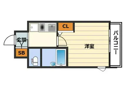 エスリード梅田新道第2(1K/3階)の間取り写真