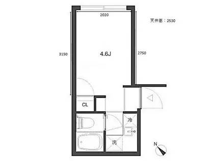 MA2201(1K/3階)の間取り写真