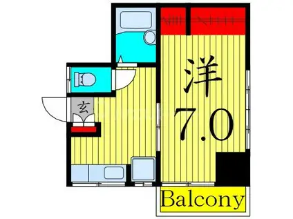 グリーンハイツ塩野(1K/2階)の間取り写真