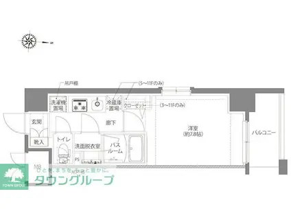 AELL亀有(1K/7階)の間取り写真