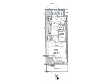 アイル横浜ノースツインズI(1K/5階)の間取り写真