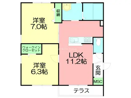 FOREST VALLEY(2LDK/2階)の間取り写真