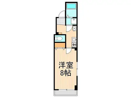 フランシオン北千住(1K/4階)の間取り写真