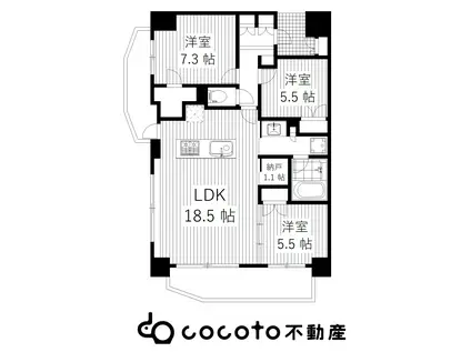 サンクレーア星ケ丘(3SLDK/15階)の間取り写真