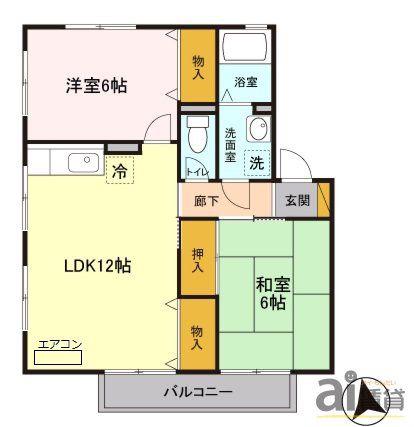 セントポーリア(2LDK/2階)の間取り写真