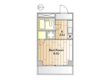 コウエイマンション目黒(1K/3階)の間取り写真