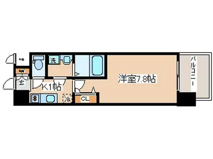 エスリード神戸三宮ノースゲート(1K/5階)の間取り写真