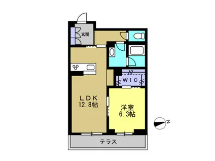 ヌーヴェルアヴァンセ(1LDK/1階)の間取り写真