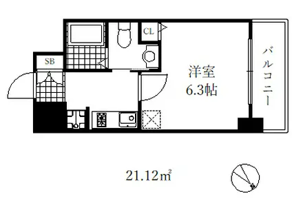 エステムプラザ神戸三宮ルクシア(1K/10階)の間取り写真