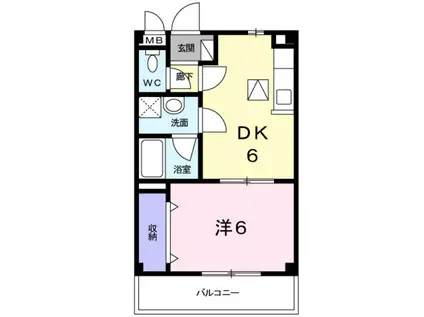マーベラス(1DK/1階)の間取り写真