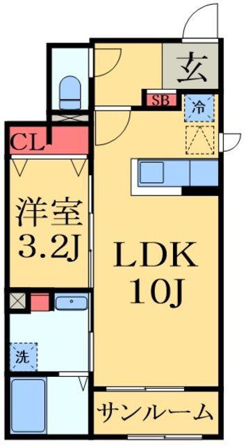 アバンツァートⅡ(1LDK/1階)の間取り写真