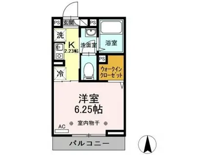 コンフォール高砂(1K/1階)の間取り写真