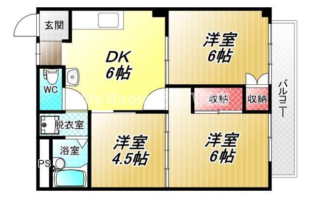 グリーンヒル松倉(3DK/2階)の間取り写真