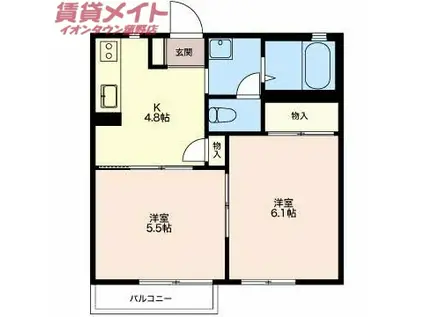 オラシオン桜PARTII(2K/1階)の間取り写真