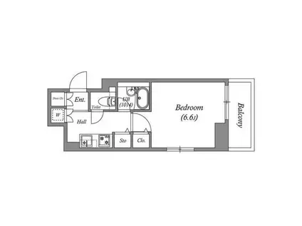 レジディア横濱関内(1K/7階)の間取り写真