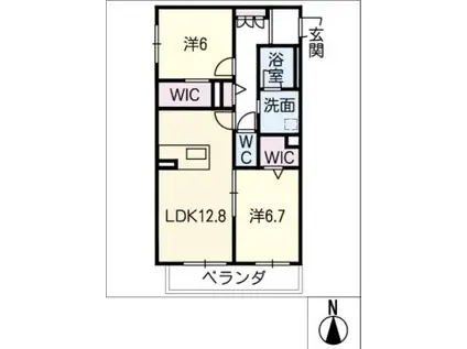 エクレールM(2LDK/2階)の間取り写真
