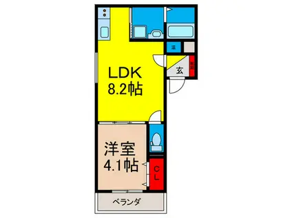 F ASECIA EPIC(1LDK/3階)の間取り写真