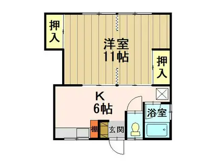 幸邑ハイツ(1K/1階)の間取り写真