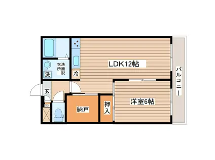 中田アヴェニューII(1SLDK/3階)の間取り写真